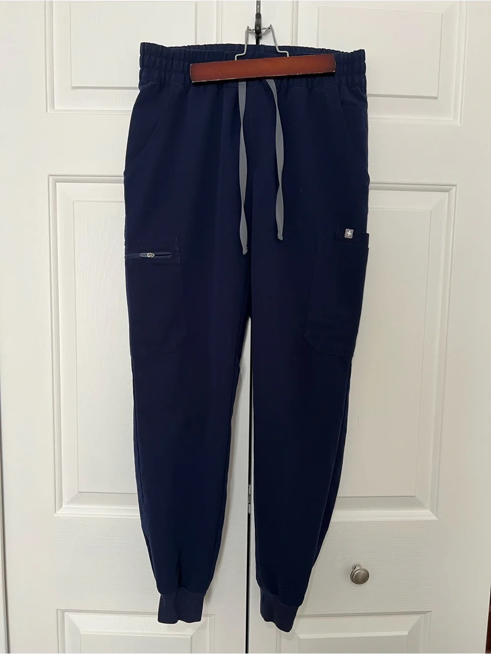 Figs Navy Cargo Jogger Pants with Drawstring